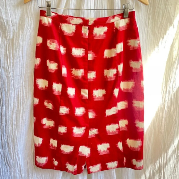 Corey Lynn Calter Anthropologie Red & Ivory Jacquard Pencil Skirt, 4 - Picture 8 of 12